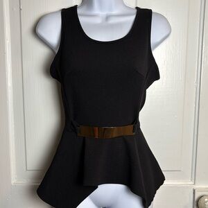 Persaya Black Peplum Top Size M